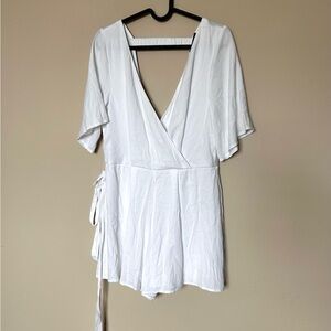 White Wrap Romper